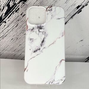 Marble Look iPhone Case for 13 Pro Max-White & Gray
